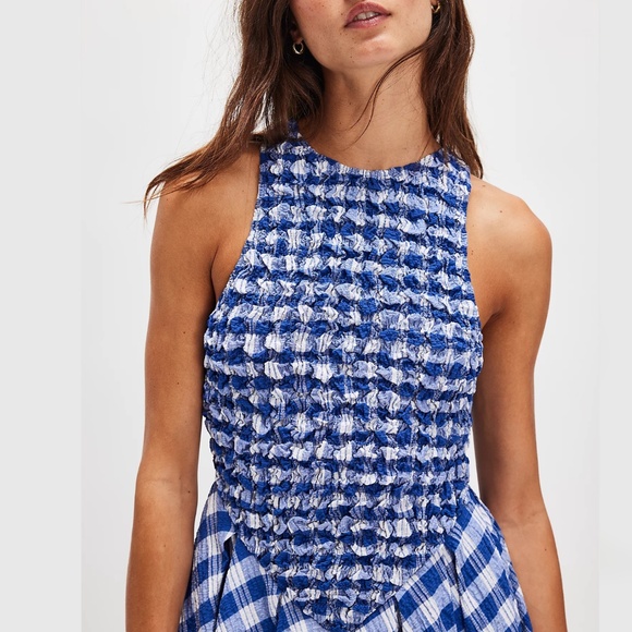 Free People Untitled In Motion Annah Dress XS checkered gingham - Picture 2 of 7